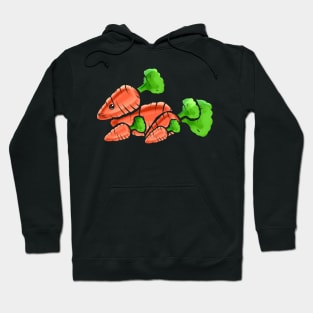 A Easter Bunny formed out of Single Carrots. Easter Hoodie